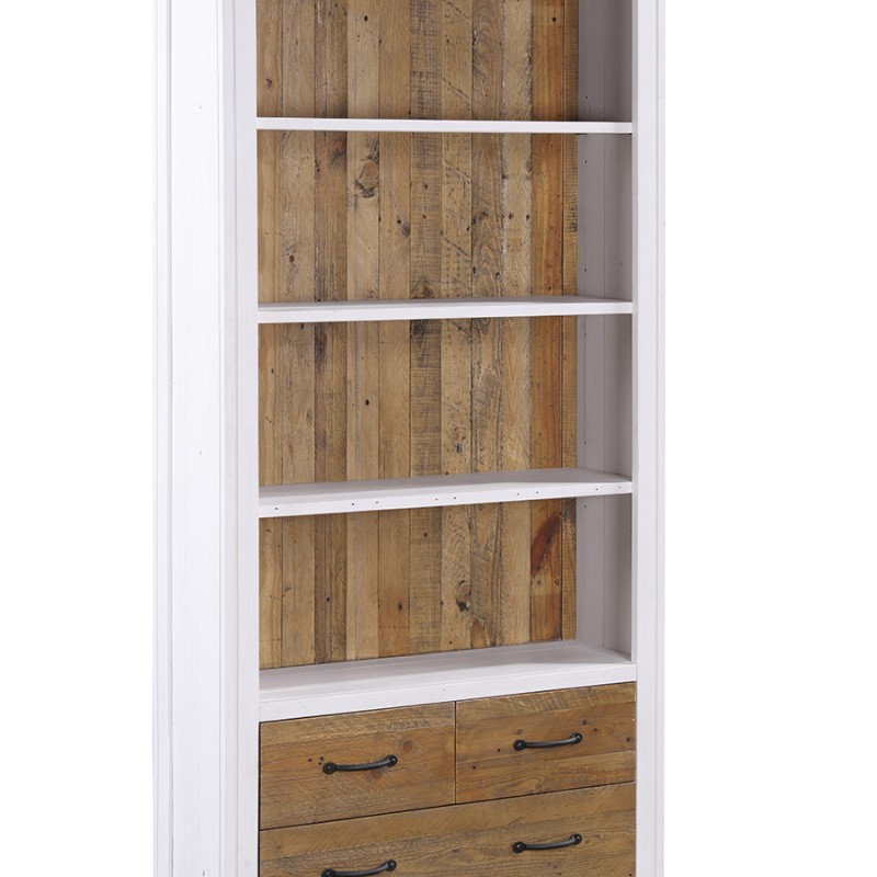 Splash of White - Large Open Bookcase with Drawers