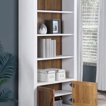 Splash of White - Large Open Bookcase with Doors