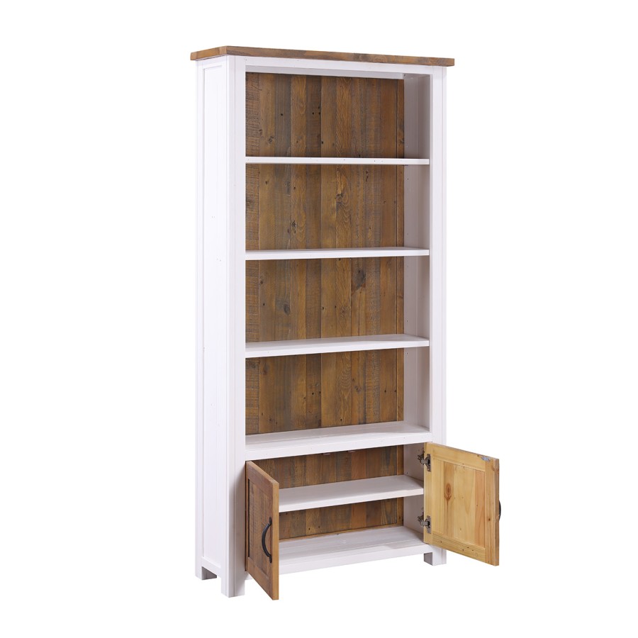 Splash of White - Large Open Bookcase with Doors Splash of White - Large Open Bookcase with Doors
