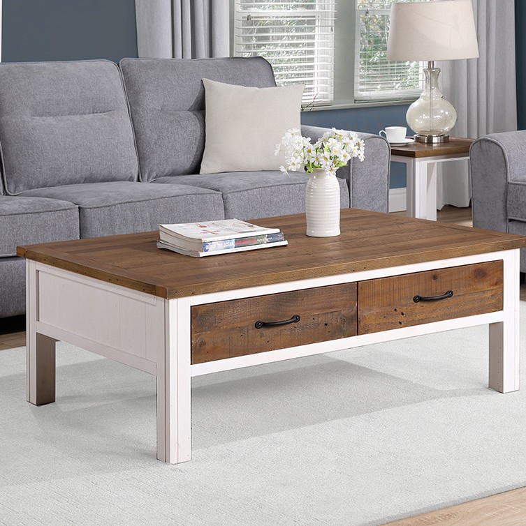 Splash of White - Coffee Table With Four Drawers