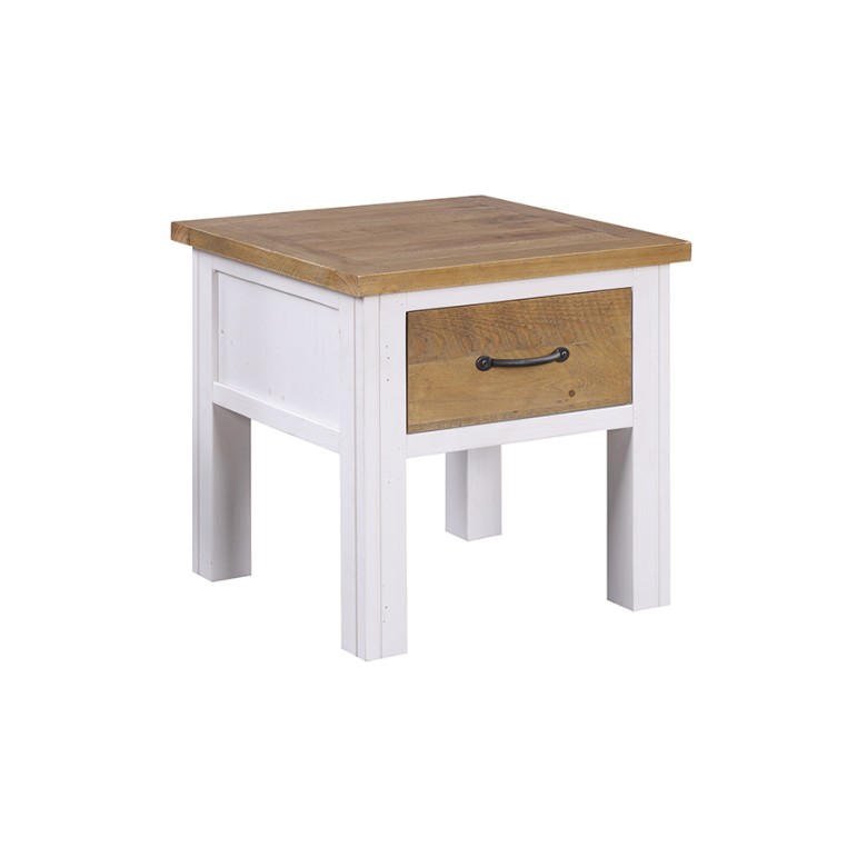 Splash of White - Lamp Table With drawer