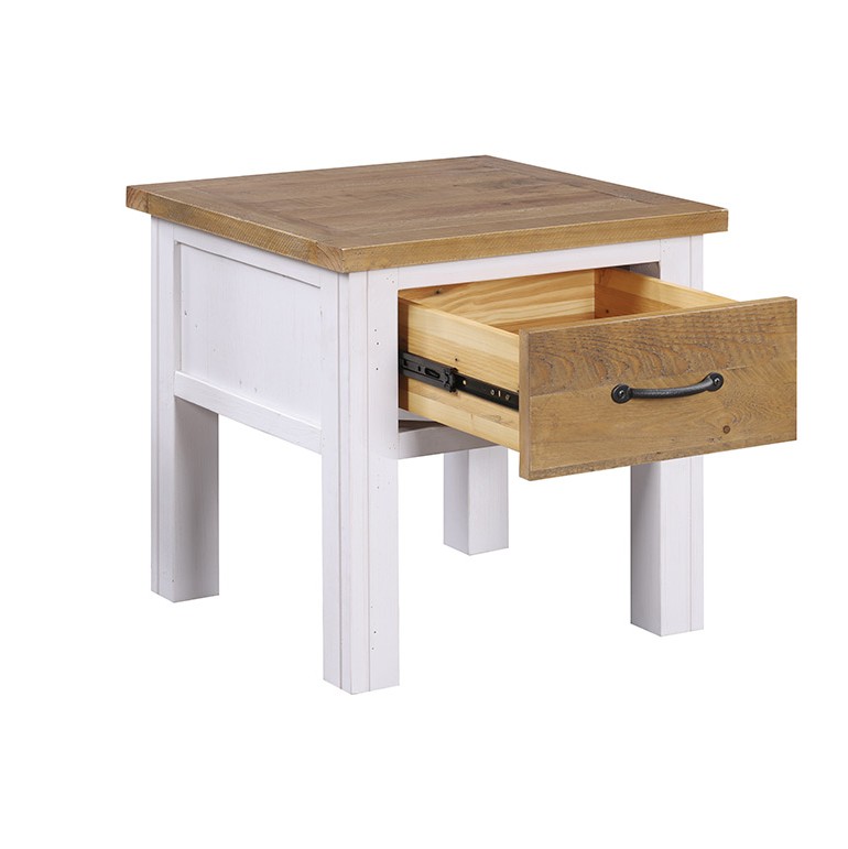 Splash of White - Lamp Table With drawer