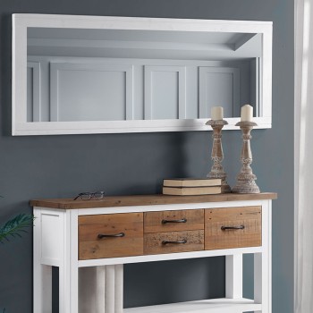 Splash of White - Extra Long Wall Mirror (Hangs Landscape & Portrait)