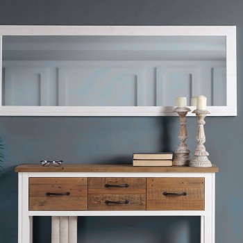 Splash of White - Extra Long Wall Mirror (Hangs Landscape & Portrait)