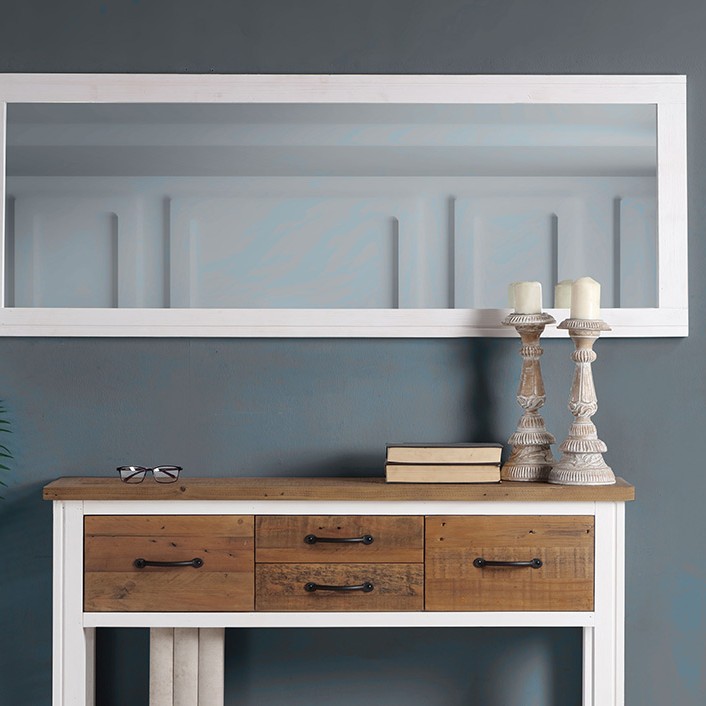 Splash of White - Extra Long Wall Mirror (Hangs Landscape & Portrait)