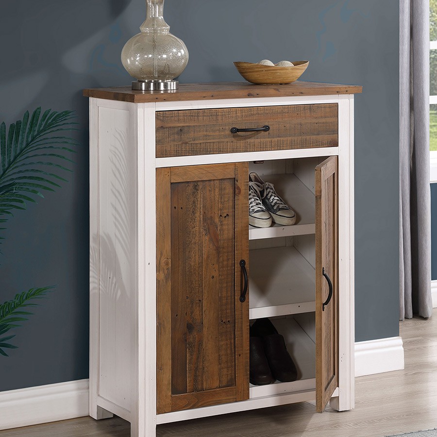 Splash of White - Shoe Storage Cupboard With Drawer