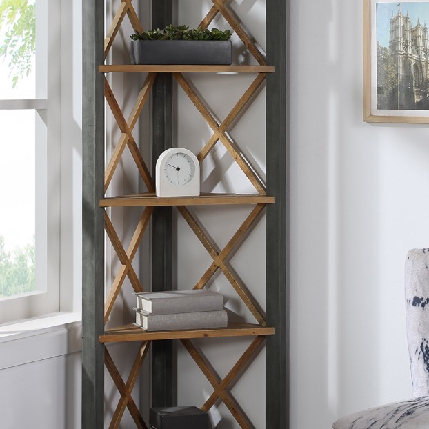 Urban Elegance - Reclaimed Large Corner Bookcase