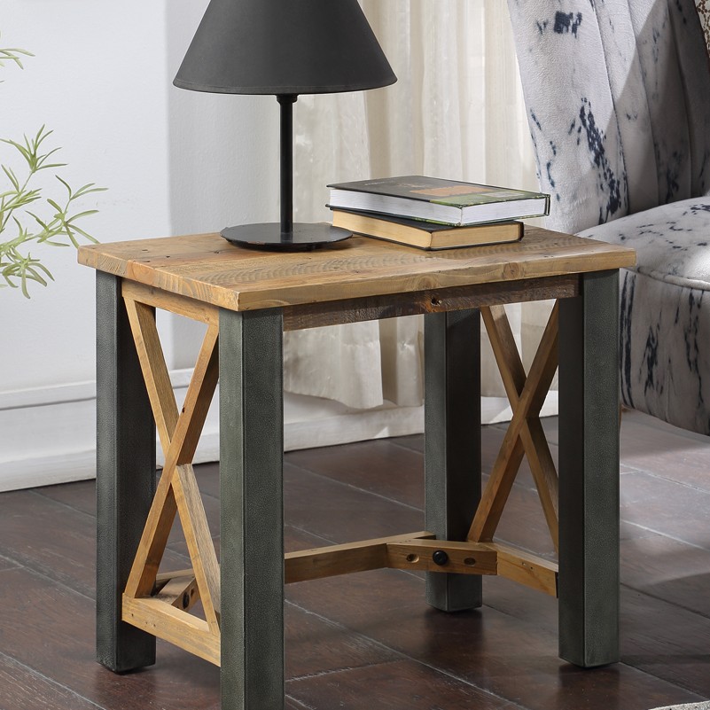 Urban Elegance - Reclaimed Open Front Side / Lamp Table