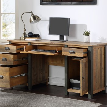 Urban Elegance - Reclaimed Twin Pedestal Home Office Desk