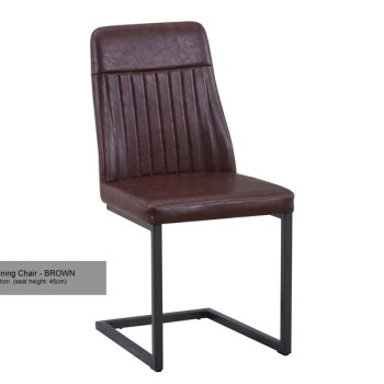 Urban Elegance Brown Leather Dining Chair