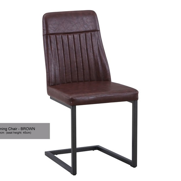 Urban Elegance Brown Leather Dining Chair