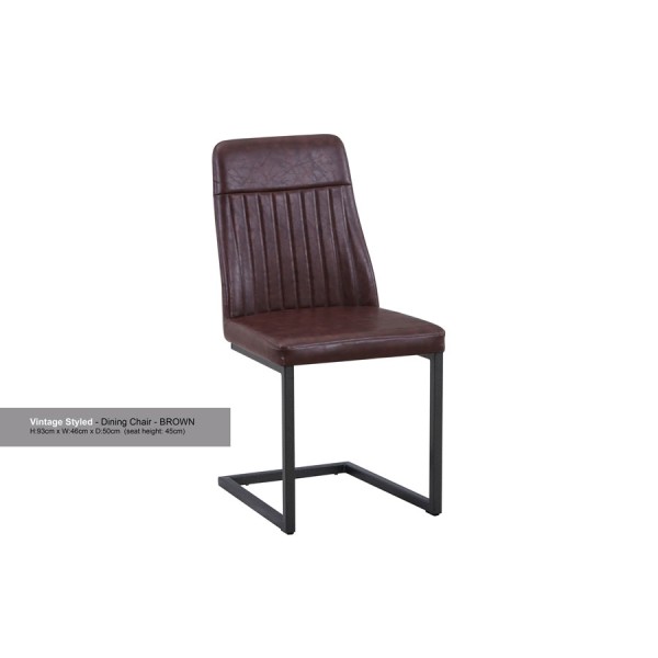 Urban Elegance Brown Leather Dining Chair