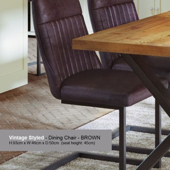 Urban Elegance Brown Leather Dining Chair