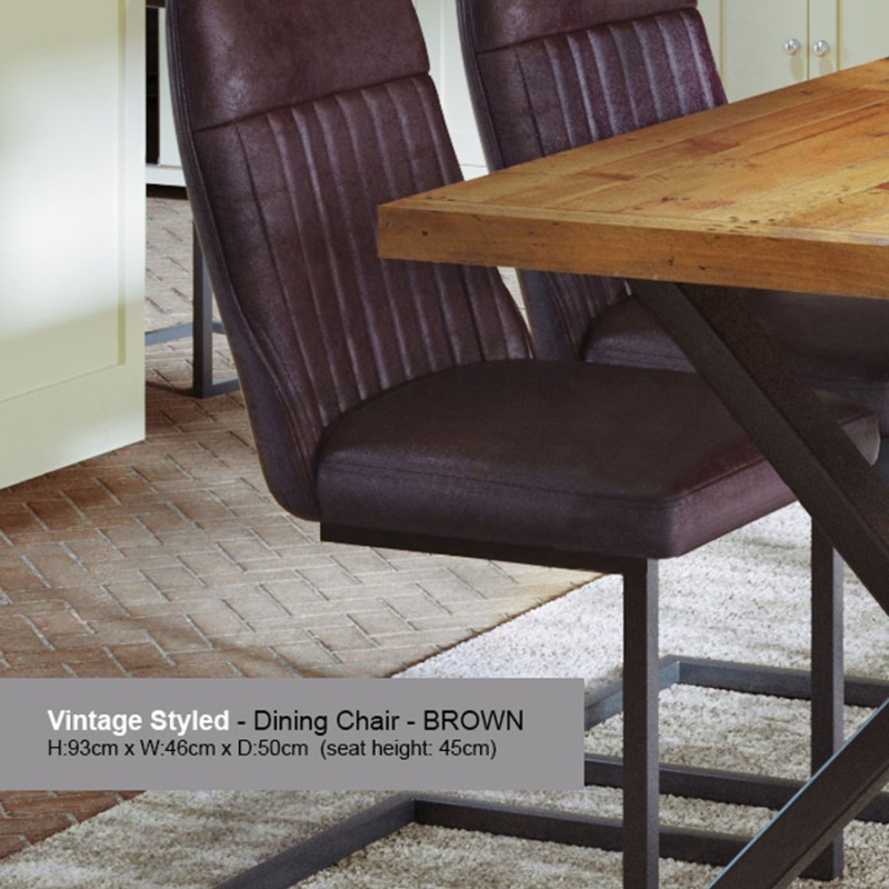 Urban Elegance Brown Leather Dining Chair