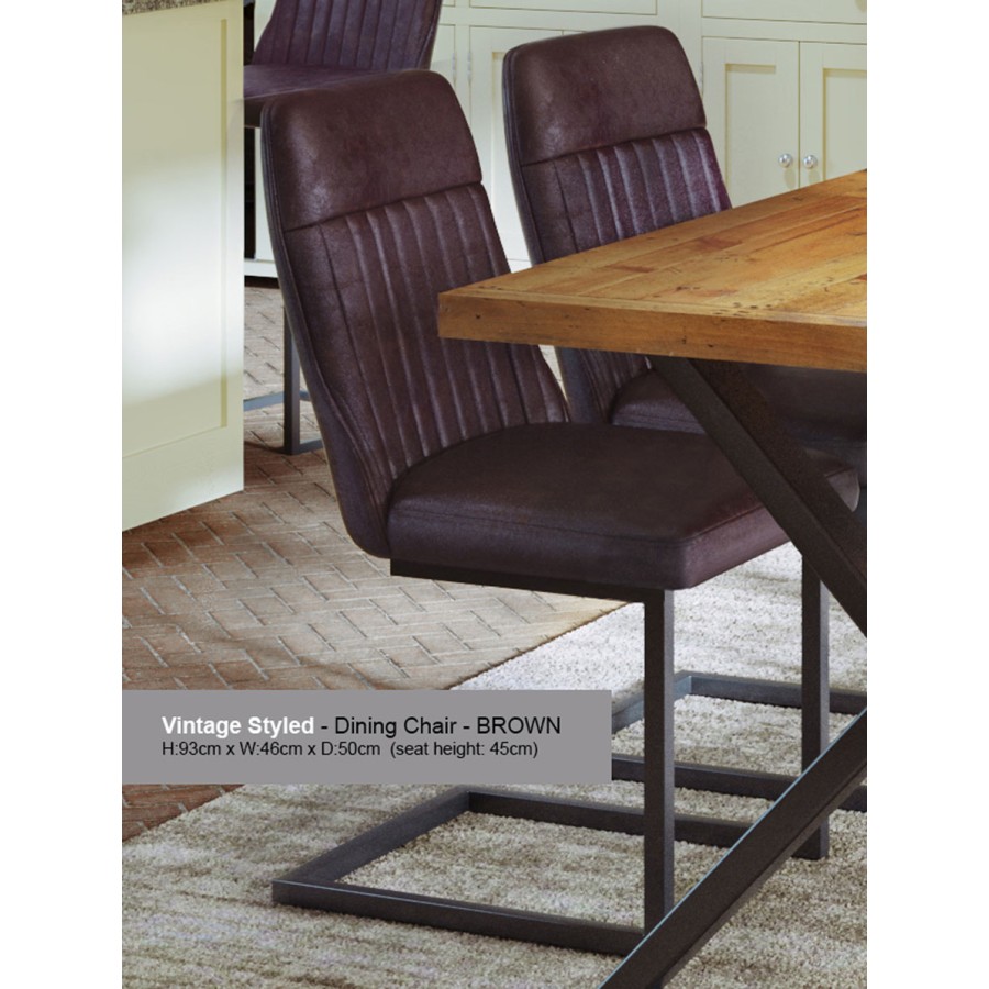 Urban Elegance Brown Leather Dining Chair
