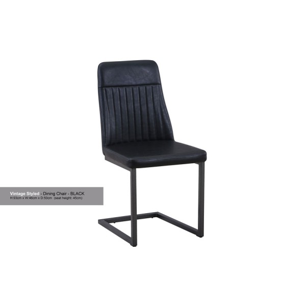 Urban Elegance Black Leather Dining Chair