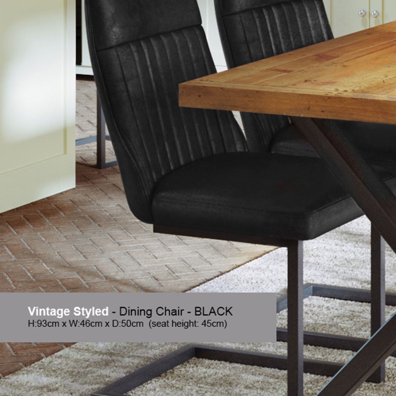 Urban Elegance Black Leather Dining Chair