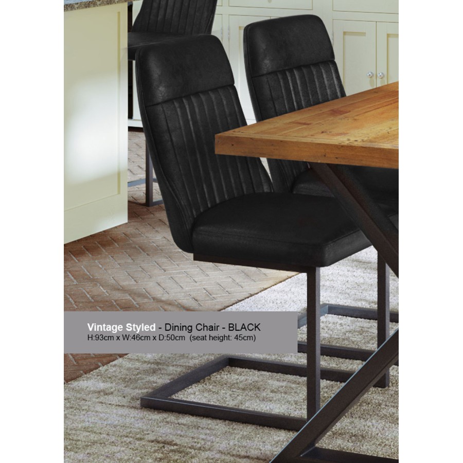 Urban Elegance Black Leather Dining Chair