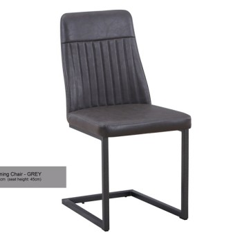 Urban Elegance Grey Leather Dining Chair