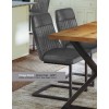 Urban Elegance Grey Leather Dining Chair