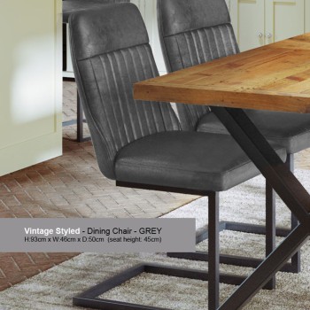 Urban Elegance Grey Leather Dining Chair