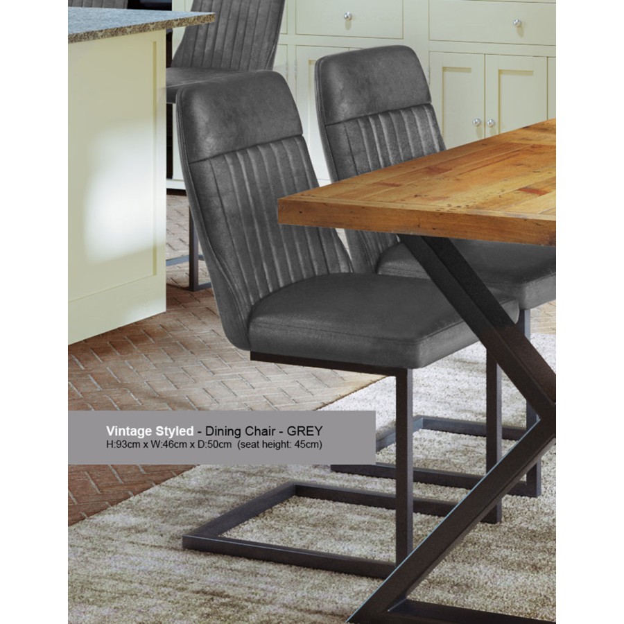 Urban Elegance Grey Leather Dining Chair