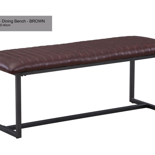 Urban Elegance Brown Leather Bench