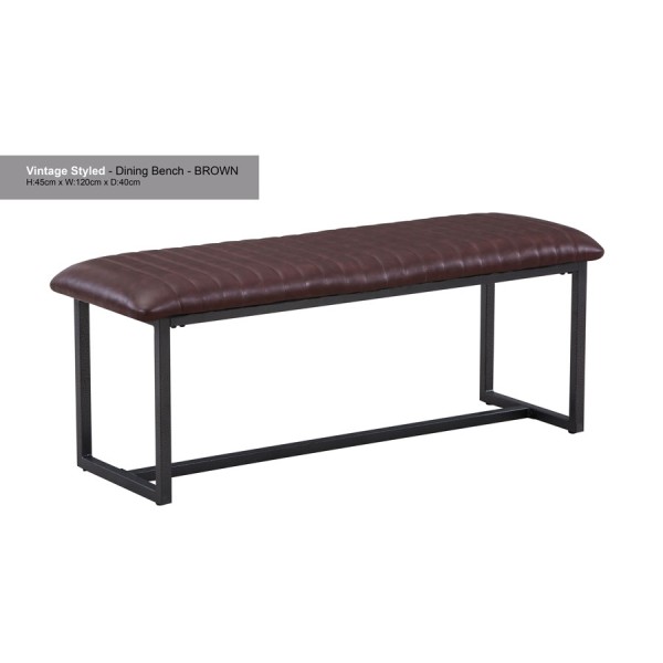 Urban Elegance Brown Leather Bench