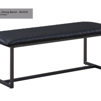 Urban Elegance Black Leather Bench