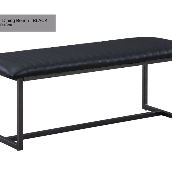 Urban Elegance Black Leather Bench