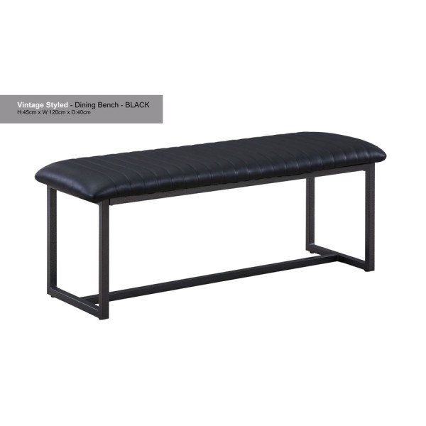 Urban Elegance Black Leather Bench Urban Elegance Black Leather Bench