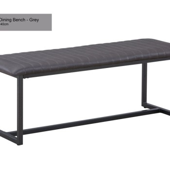 Urban Elegance Grey Leather Bench