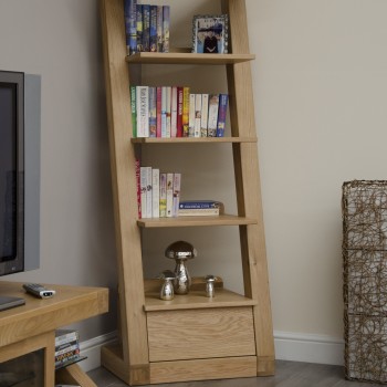 Z Oak Designer 1 Drawer Narrow Bookcase