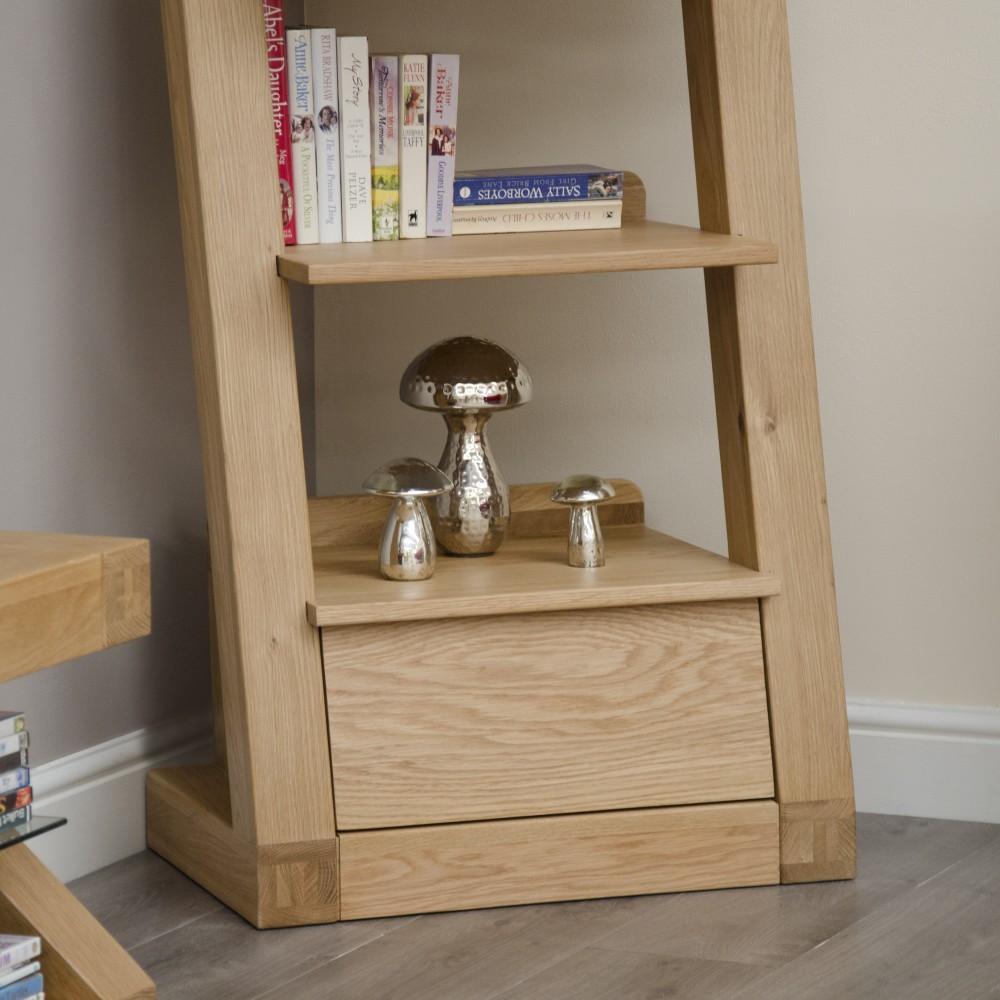 Z Oak Designer 1 Drawer Narrow Bookcase