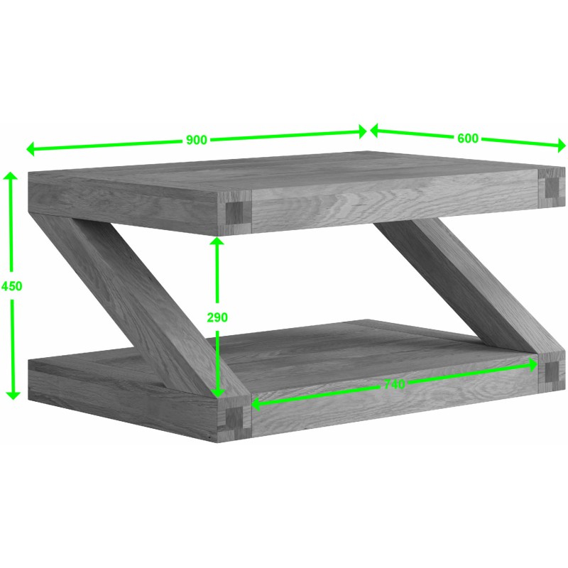 Z Oak Designer 3X2 Coffee Table