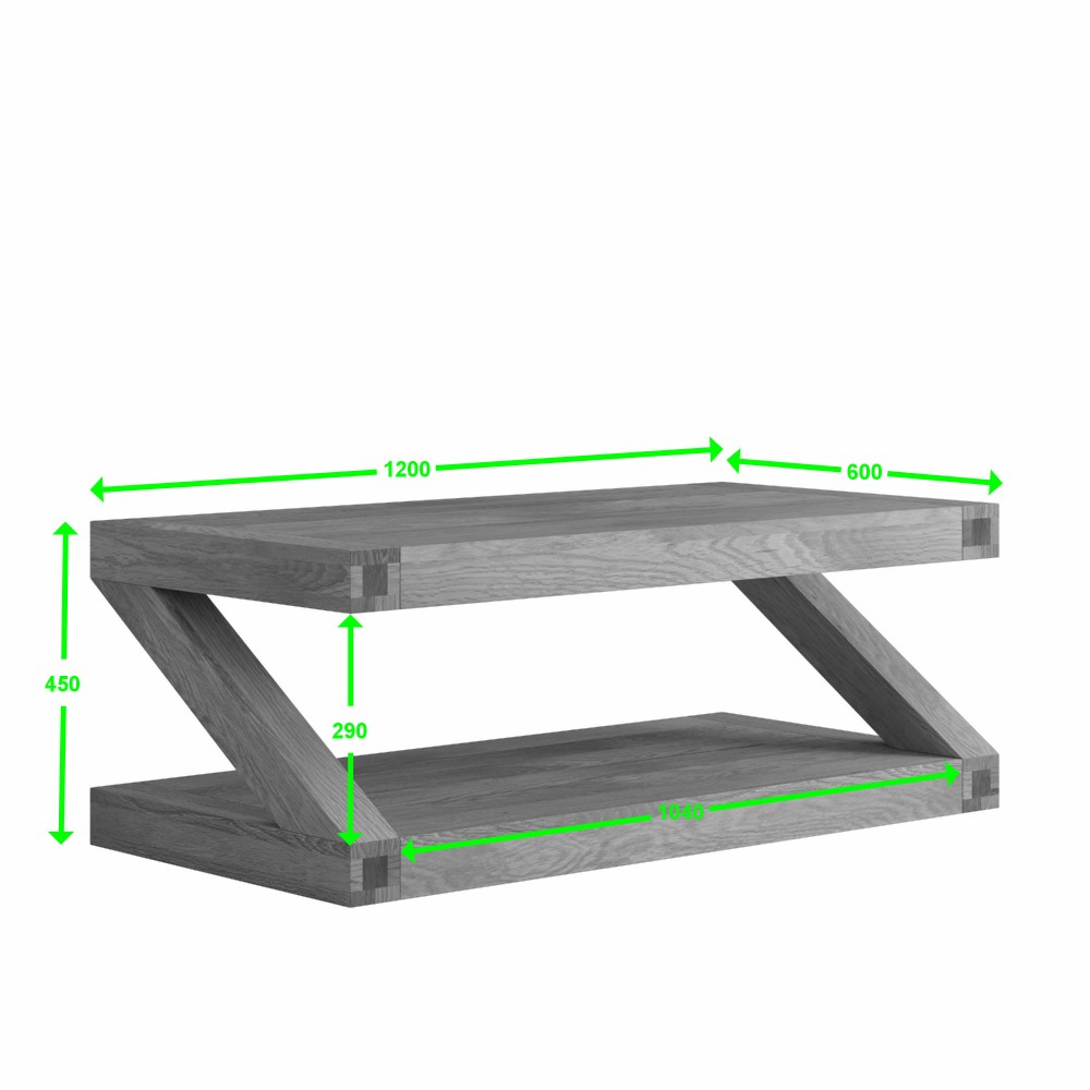 Z Oak Designer 4X2 Coffee Table 