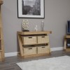 Z Oak Designer Basket Console Table 