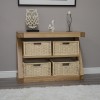 Z Oak Designer Basket Console Table 