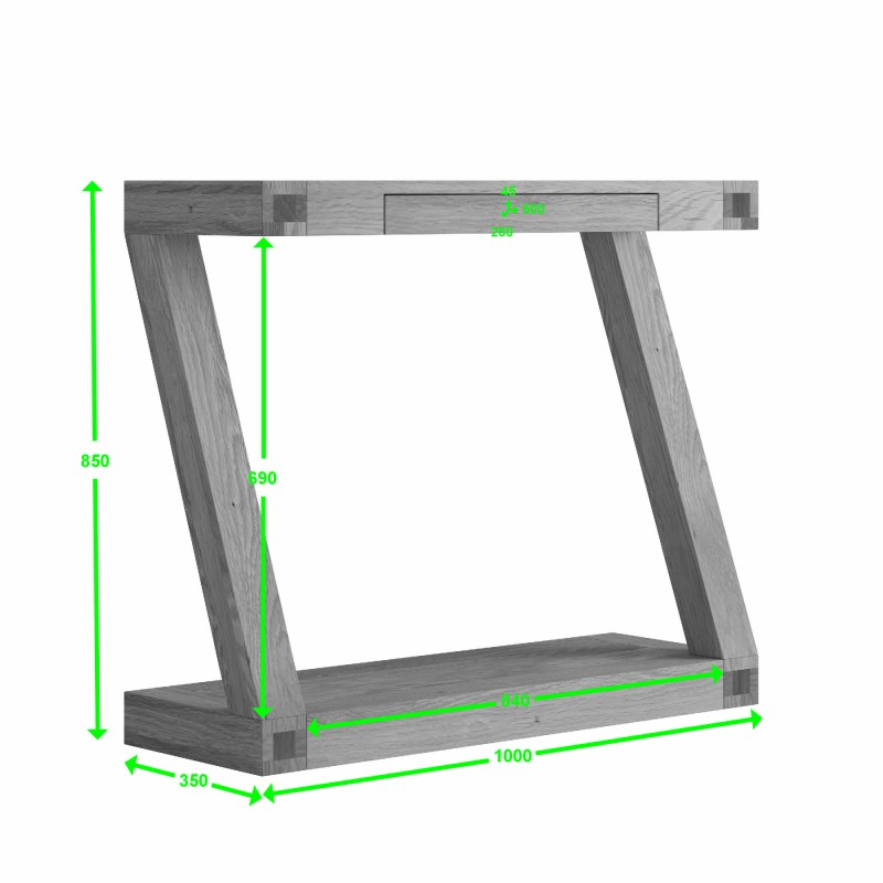 Z Oak Designer Console Table