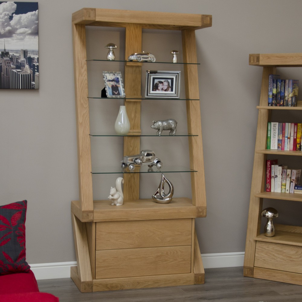 Z Oak Designer Display Cabinet 