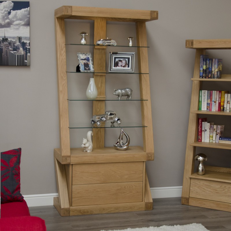Z Oak Designer Display Cabinet 