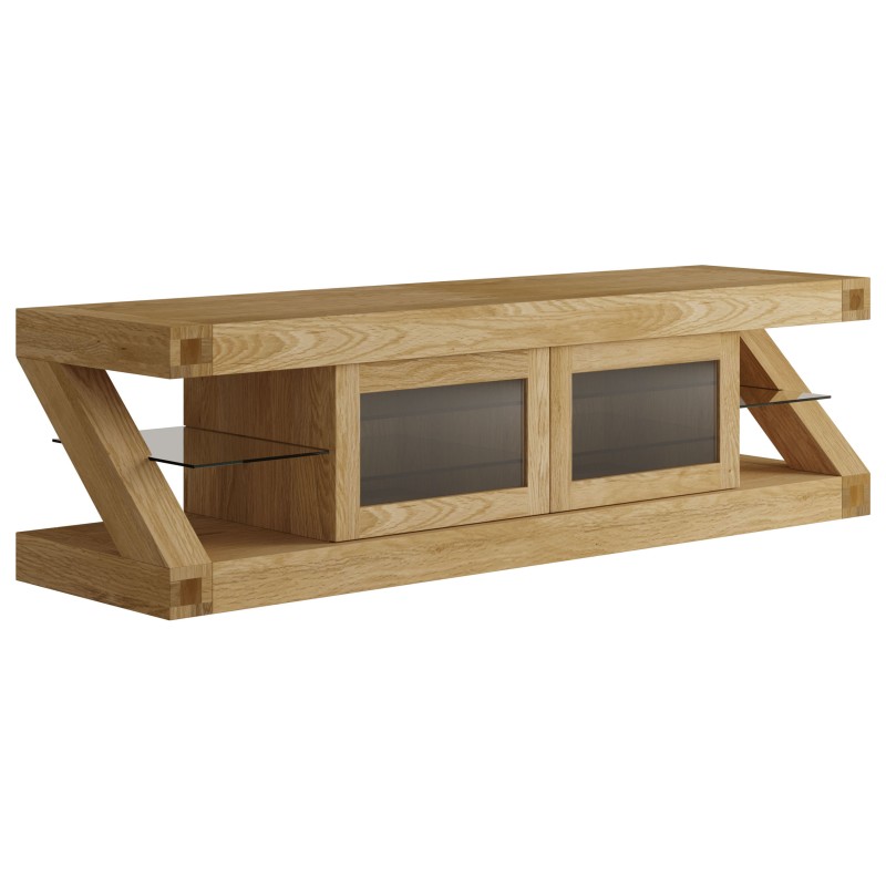 Z Oak Designer Glazed TV Unit