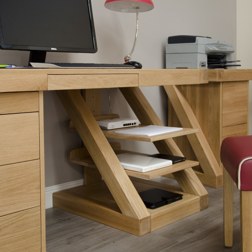 Z Oak Designer Large Computer Desk