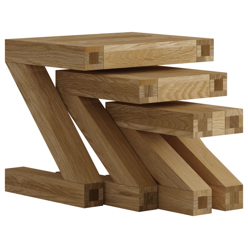 Z Oak Designer Nest of Tables