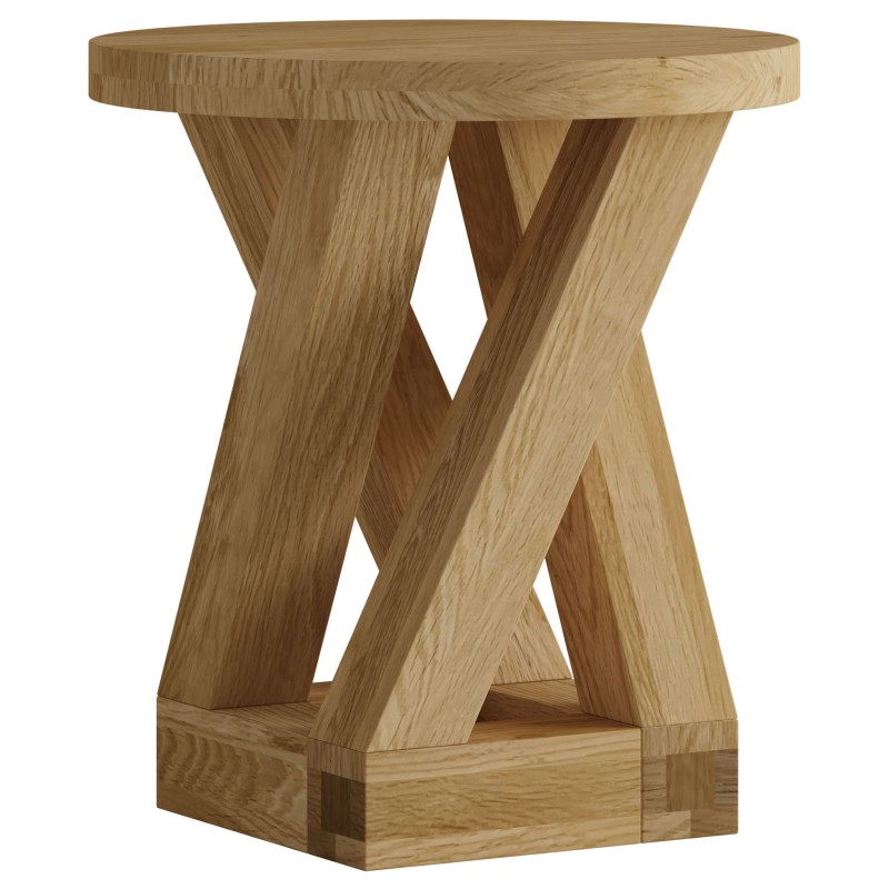 Z Oak Designer Round 4 Leg Lamp Table