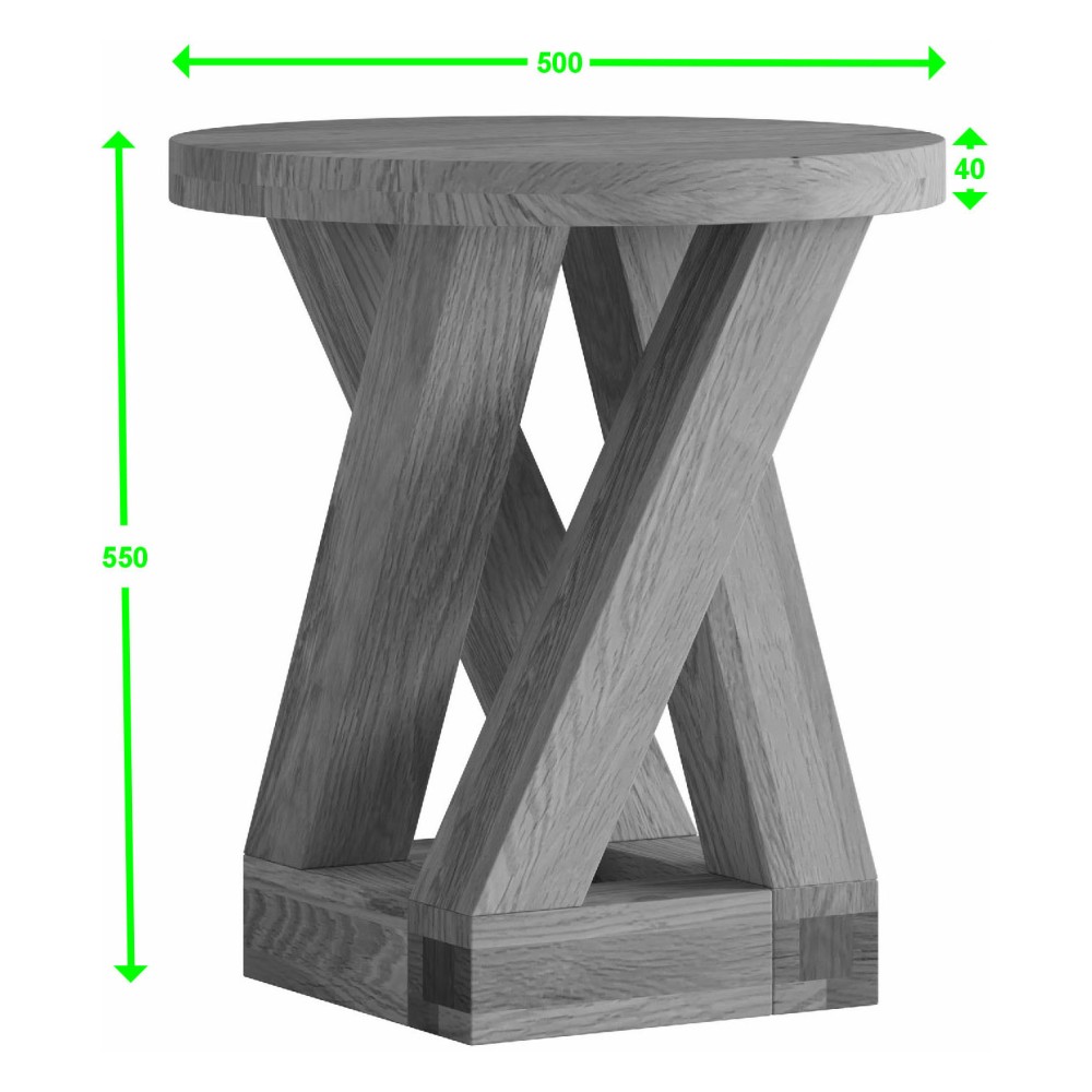 Z Oak Designer Round 4 Leg Lamp Table Z Oak Designer Round 4 Leg Lamp Table