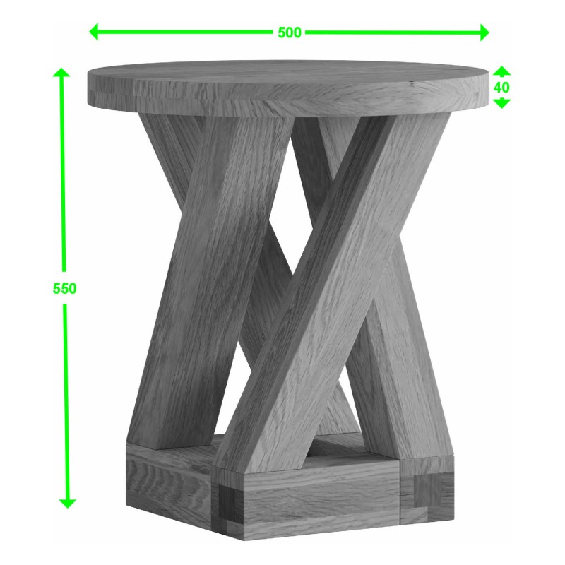 Z Oak Designer Round 4 Leg Lamp Table