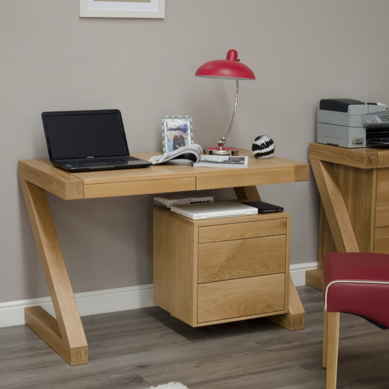 Z Oak Designer Small Computer Desk