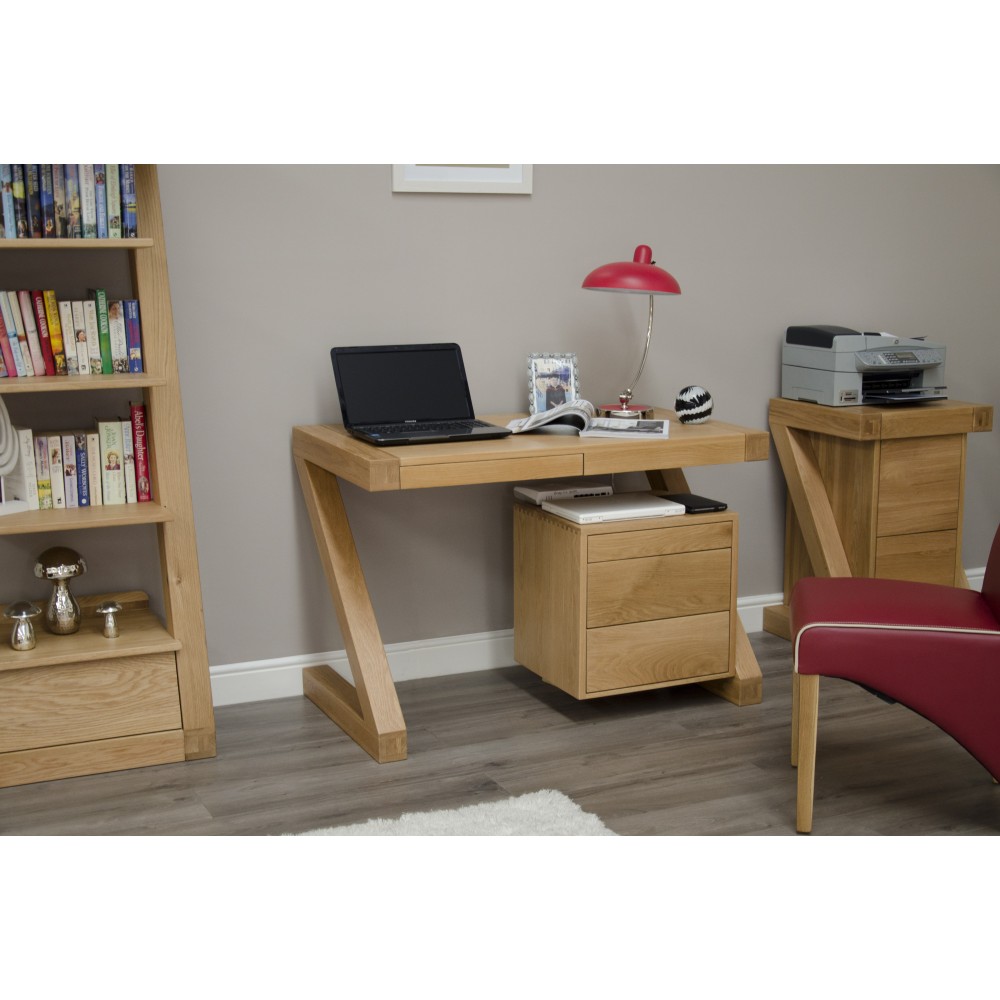 Z Oak Designer Small Computer Desk