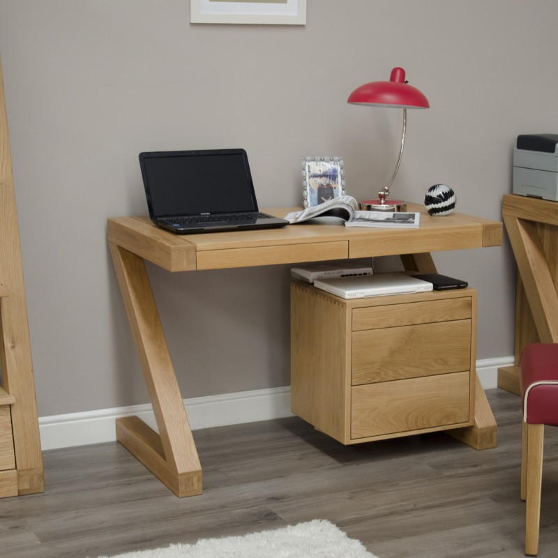 Z Oak Designer Small Computer Desk